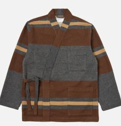 Kyoto Work Jacket Wool Stripe Charcoal