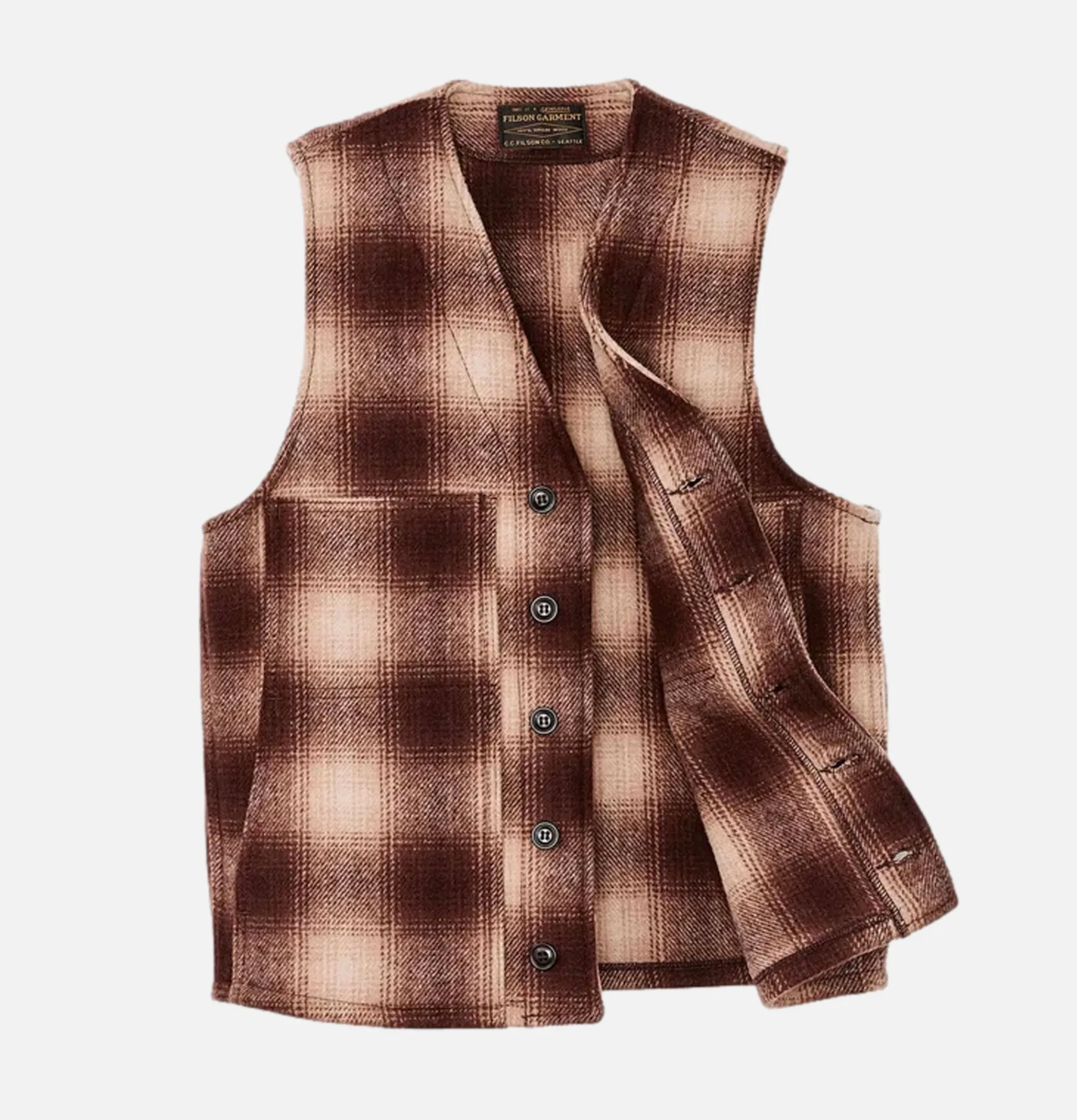 Mackinaw Wool Vest Brown Tan