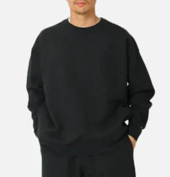 Recycled Cotton Crewneck Black