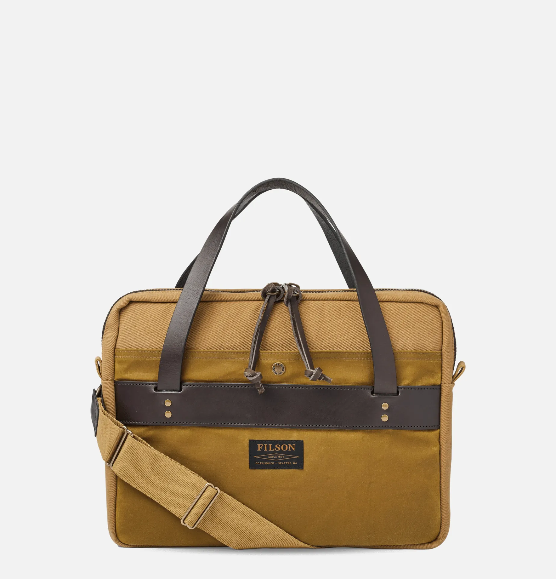Rugged Compact Briefcase Tan