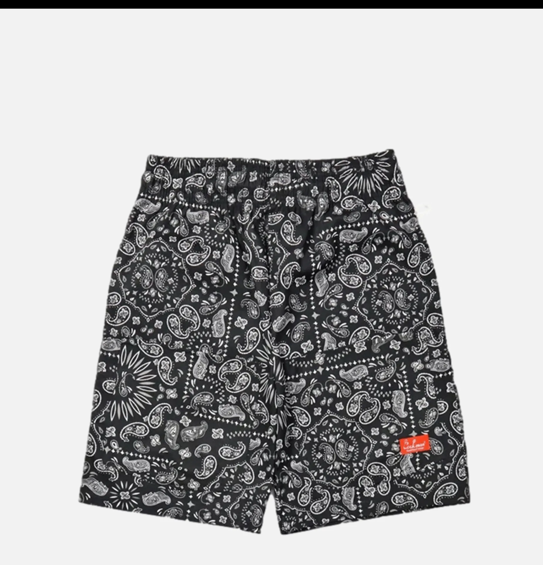 Short Front Pocket Paisley Noir